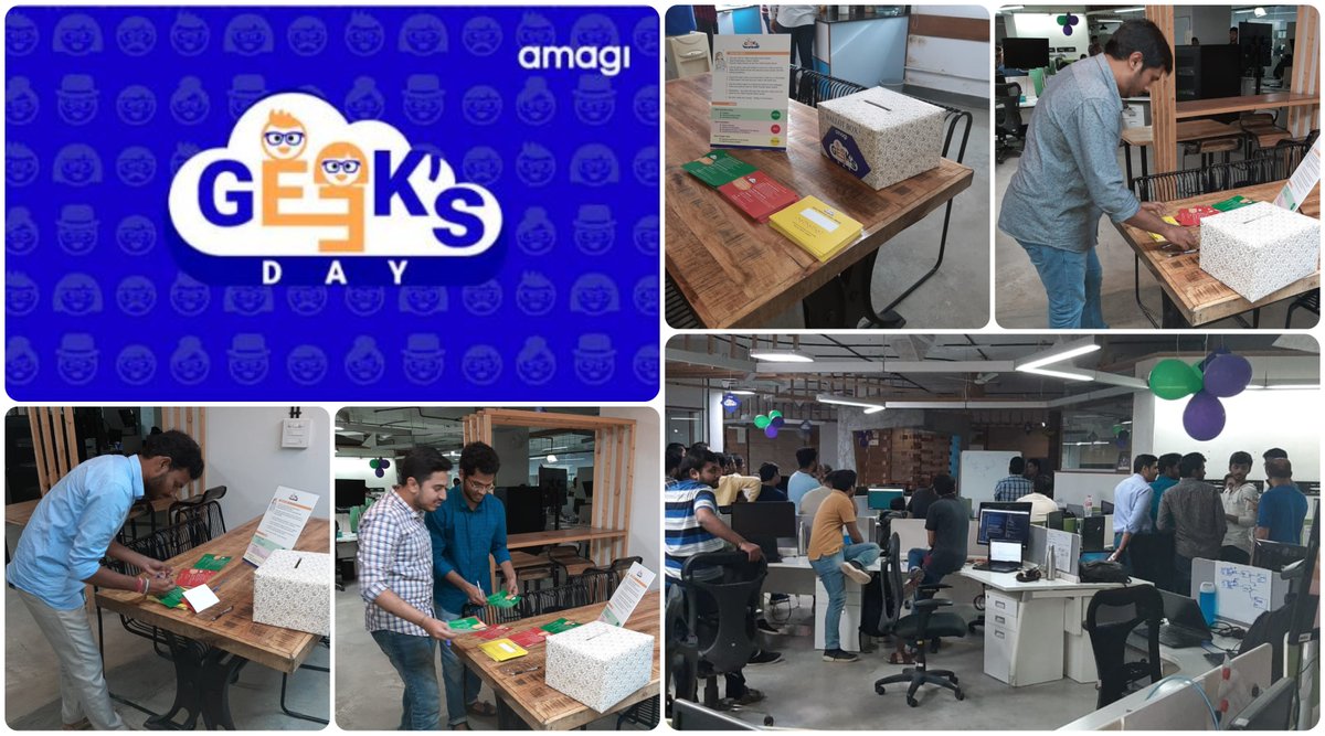 AmagiCorp's tweet photo. #Amagians voting for the "Most Innovative" Demo award at Geek's Day - to celebrate and nurture the culture of innovation at #Amagi.

#Technology #Innovation #Cloud #CloudBrodcast #Broadcast #CloudPlayout #Playout #GeeksDay #Experience #Bangalore #Media #Entertainment https://t.co/O5taya5cuv