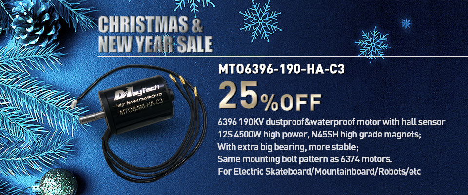 AMaytech's tweet image. Maytech Christmas and New Year sale begins! Waterproof surfboard kit, MTI65162 motor and 300A ESC, waterproof 1905WF remote, 6396 190KV motor, superfoc6.8.
#electricsurfboard #sportboats #firefightingrobots #fightingrobot #fightingrobots #robot #Battlerobots #Electricskateboard