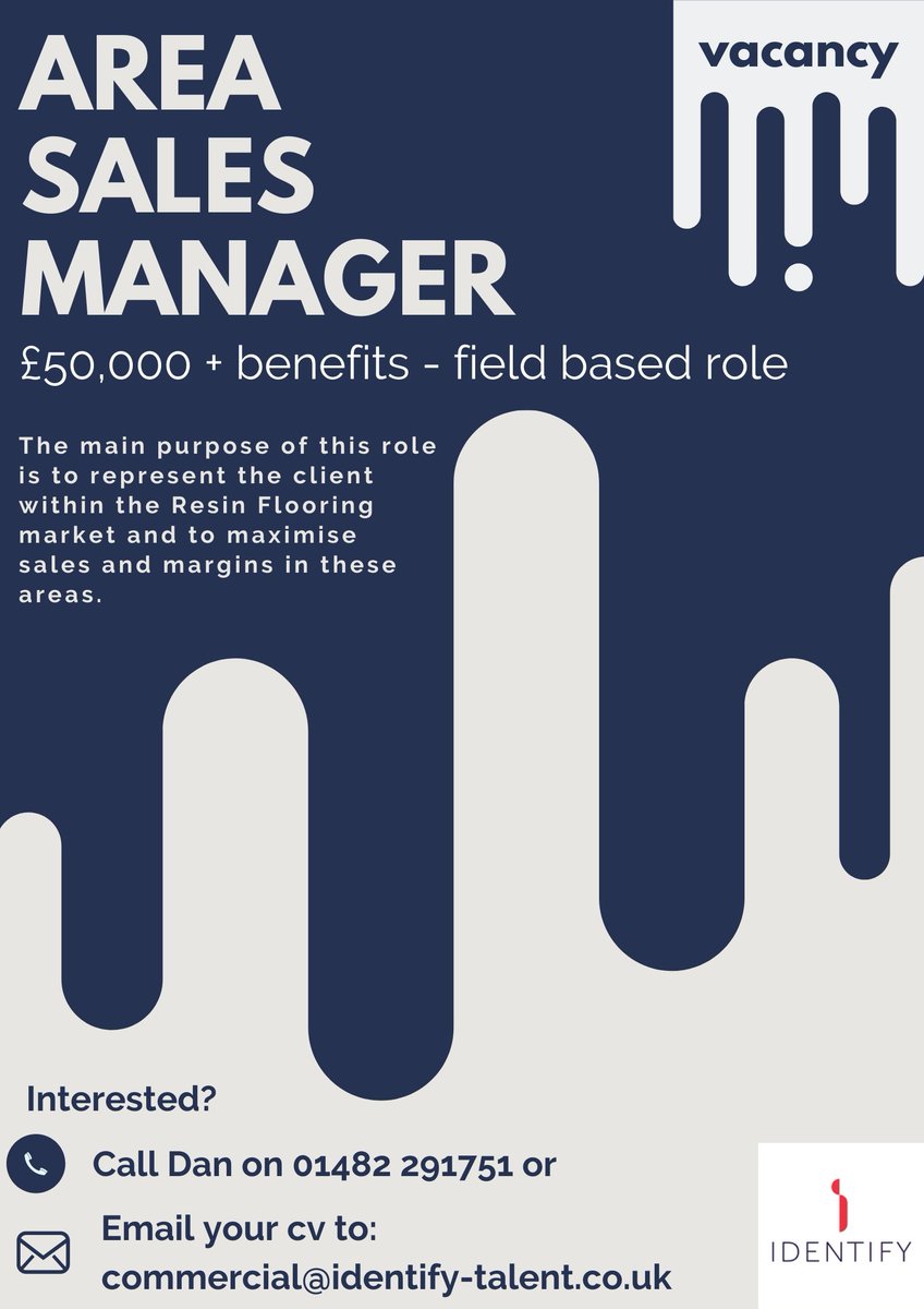identify_talent's tweet photo. Are you self motivated? Do you have experience in a sales role?

If so, we would love to speak to you about this fantastic new job opportunity!

Experience in a sales role within the customer base in the relevant market area is desirable.

Contact Dan on 01482 291571. https://t.co/VnMBK85SEe