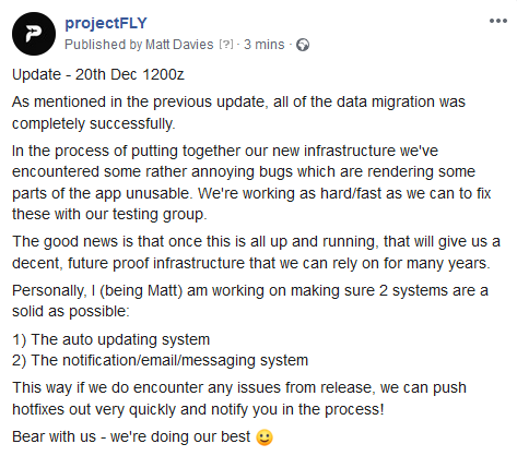 proflyofficial's tweet image. Update - 20th Dec 1200z