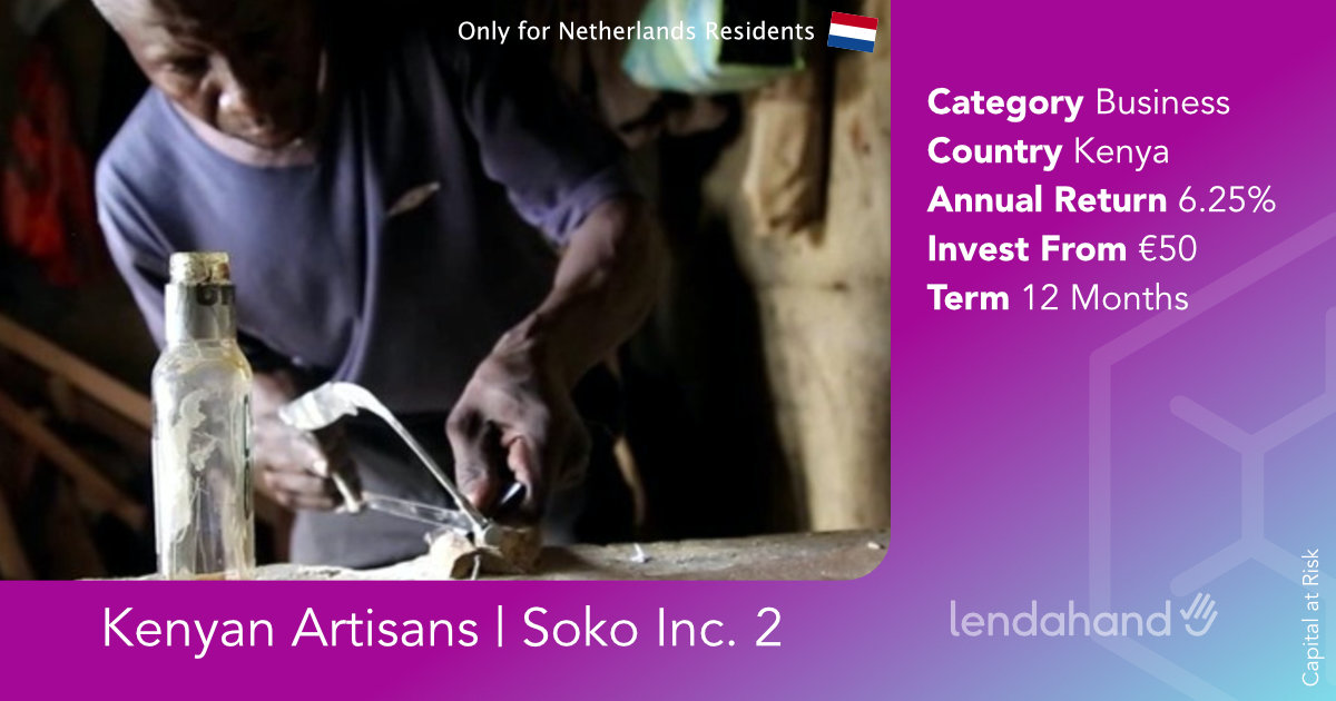 FlowFinTech's tweet image. Kenyan Artisans Project on Lendahand (This project is only for Dutch people) • Get €25 Off on your first Investment • Invest from €50 • ➡️ flowfin.tech/fly2/lendahand 🤸‍♂️ Share it with your Friends!! #kenya #lendahand #crowdfunding #crowdinvesting #EthicalInvesting #soko