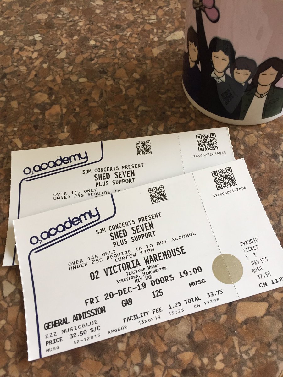 biffinbridges's tweet photo. Two spares for shed seven in Manchester tonight, face value is good. Can meet in city centre later. @Ricktw1tter @therealboon @shedseven @AlanShed #shedcember #boonboxoffice https://t.co/kmwNk8VdBW