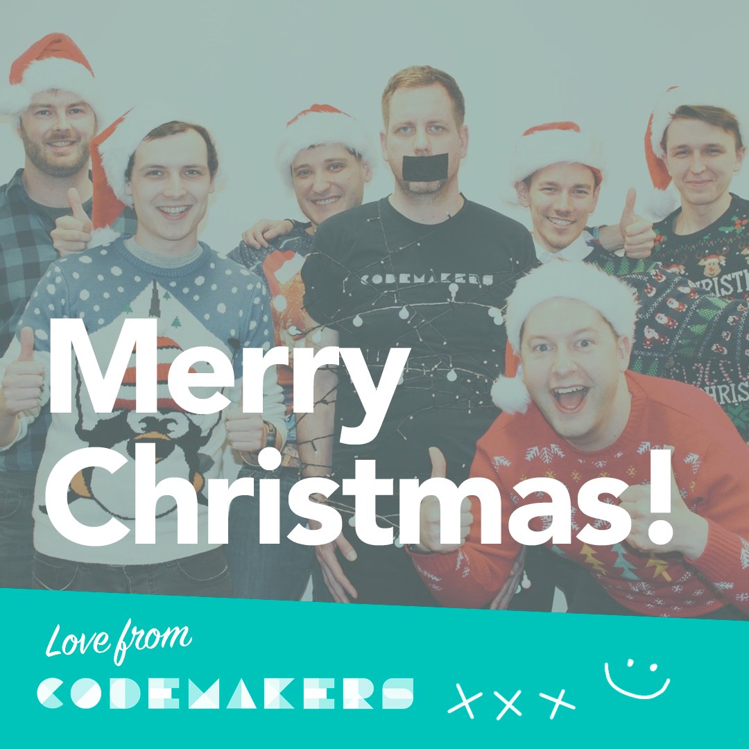 CodemakersUK's tweet photo. Merry Christmas from (most of) Codemakers! We've reviewed our 2019 in anticipation of an exciting 2020…

https://t.co/VFPRwZn8xI

#MerryChristmas #HappyNewYear #FridayFeeling https://t.co/k8lFwNcL1u
