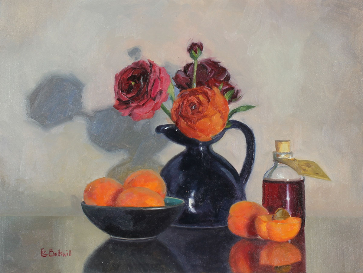 Beautiful Ranunculus by Liz Balkwill on display in the Winter Exhibition. Please note Mandell’s Gallery will be closed on Wednesday 25th - 27th  and the 1st of January.