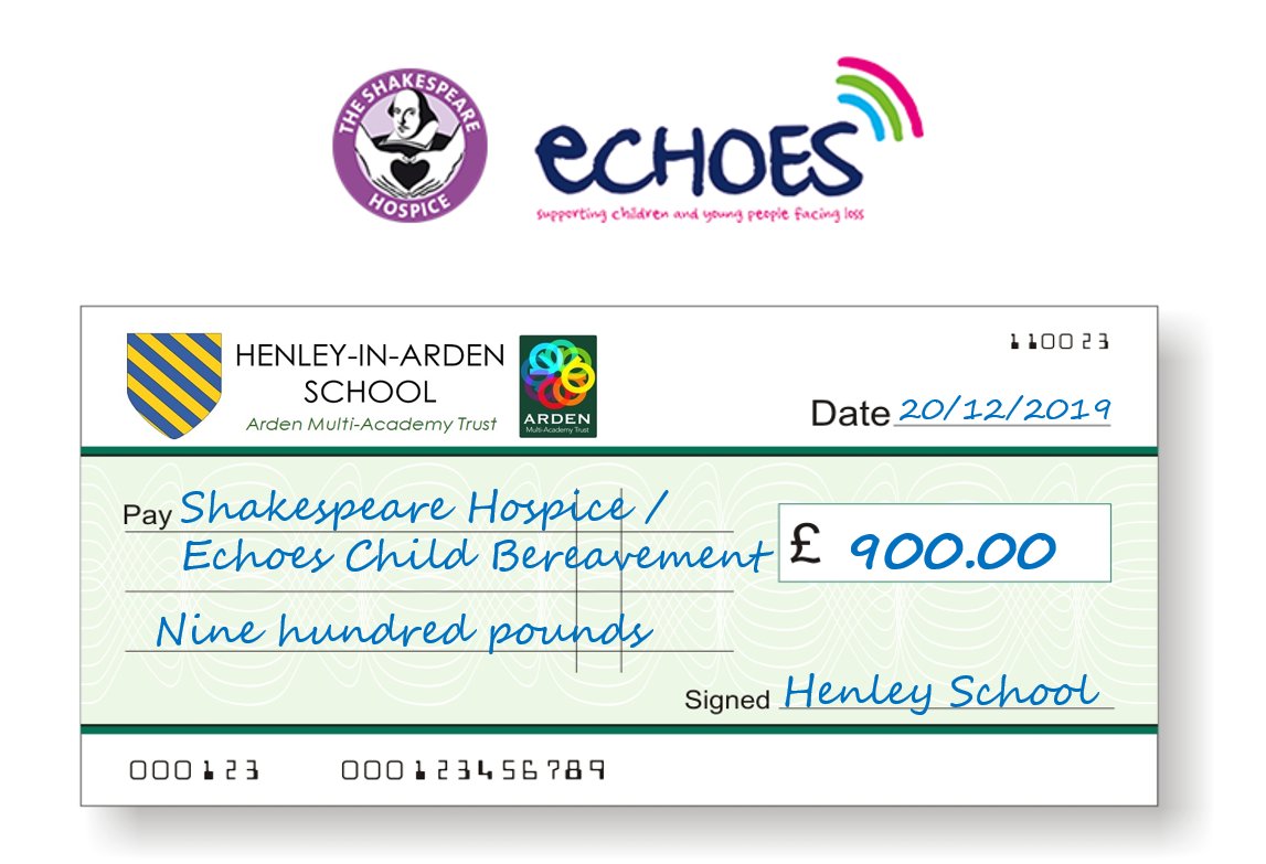 HenleySchool's tweet photo. Wow #TeamHenley! We're a relatively small secondary school but boy oh boy do we do our bit!? You've raised £900 to support @TheBardsHospice and Echoes Child Bereavement today - your support of people who need it is what Christmas is all about... so proud of you! 🎄🙏 https://t.co/L9wzRJNbON