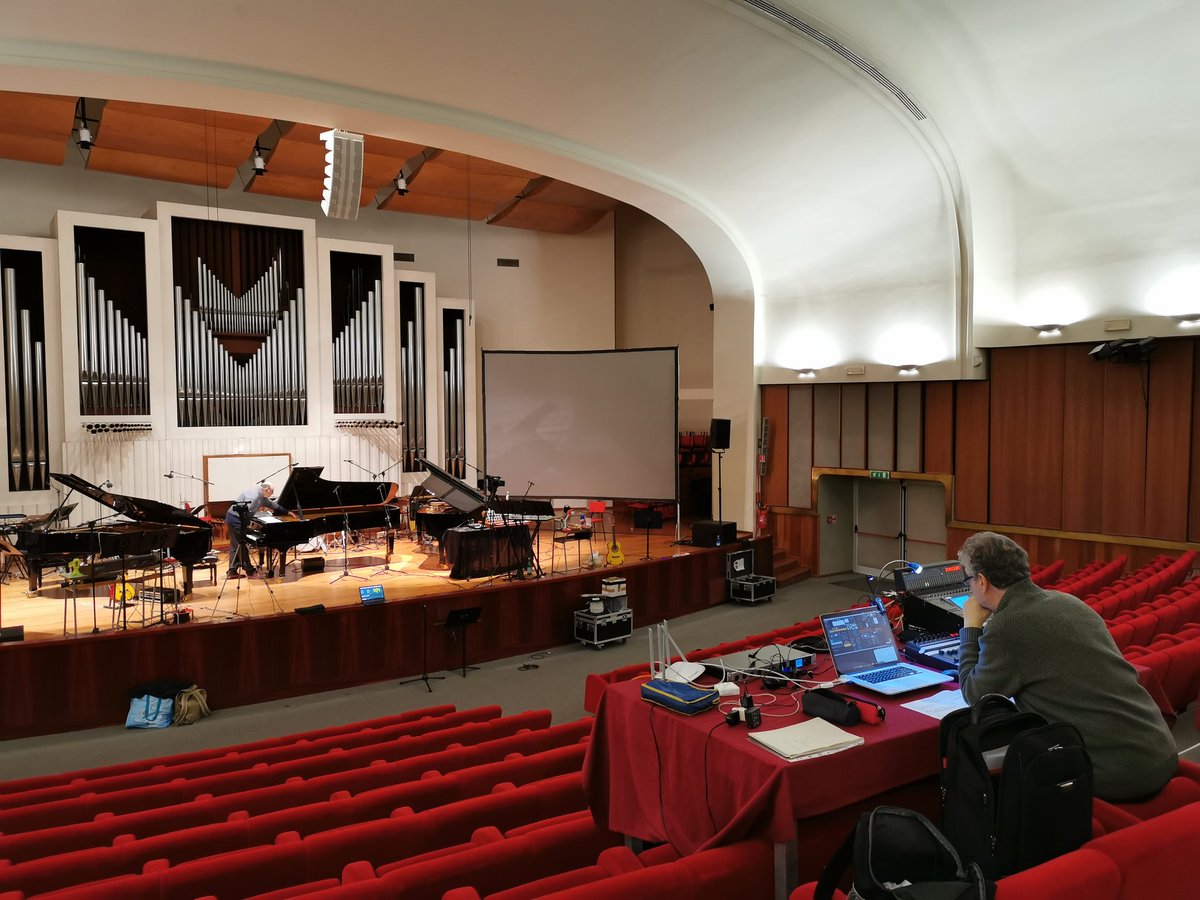 Work in progress ⏭️ tonight at 8:30 pm #CampiMagnetici @ Auditorium Pollini! #SaMPLmusic #centrodarte19