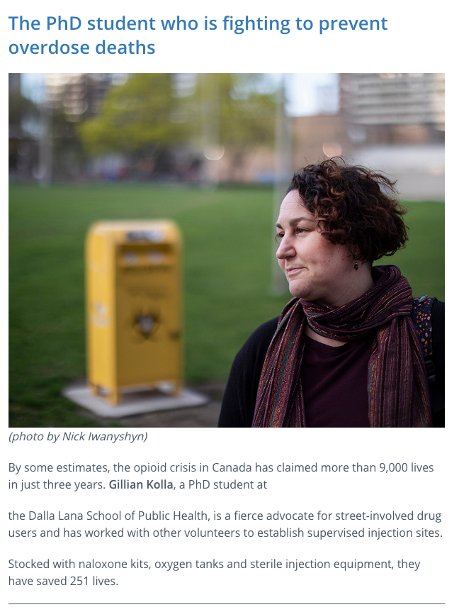 LanrickBennett's tweet photo. #FastTwo "The list of U of T students who CRUSHED it in 2019 is out! Our @gilliankolla made the list. Congratulations, Gillian, you deserved it!," @UofT_dlsph via @uoft HT @TorontoOPS @NoHarmToronto @SRiverdaleCHC #KeepSix #opioidcrisis #endwarondrugs
 https://t.co/7Q5xeegxhl https://t.co/IbX6d0WoYK