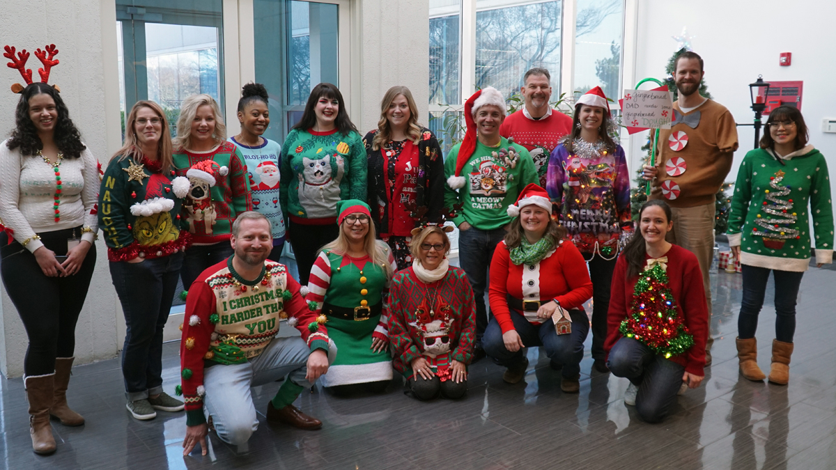 hyundaiceusa's tweet photo. Festive photos from Hyundai's Ugly Christmas Sweater Contest today at the corporate office! Got an "ugly" Christmas sweater too? Share it in a comment below! βοΈβοΈπβοΈβοΈπ
#TomorrowsEdgeToday #UglyChristmasSweater https://t.co/ERw2q0ekRb