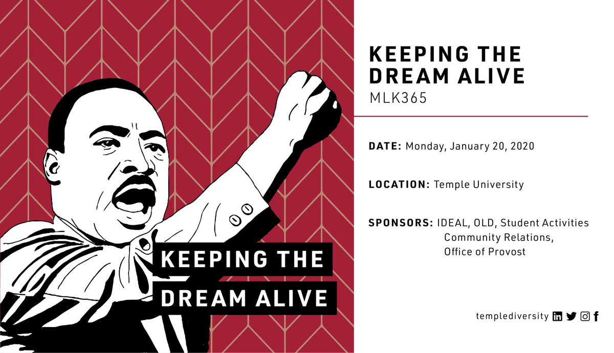 templediversity's tweet photo. Winter break is upon us, but the work never stops! Join us this January as we discuss and give back to the community that surrounds us! #MLK365 #TempleDiversity https://t.co/mOxhV7Dlfn