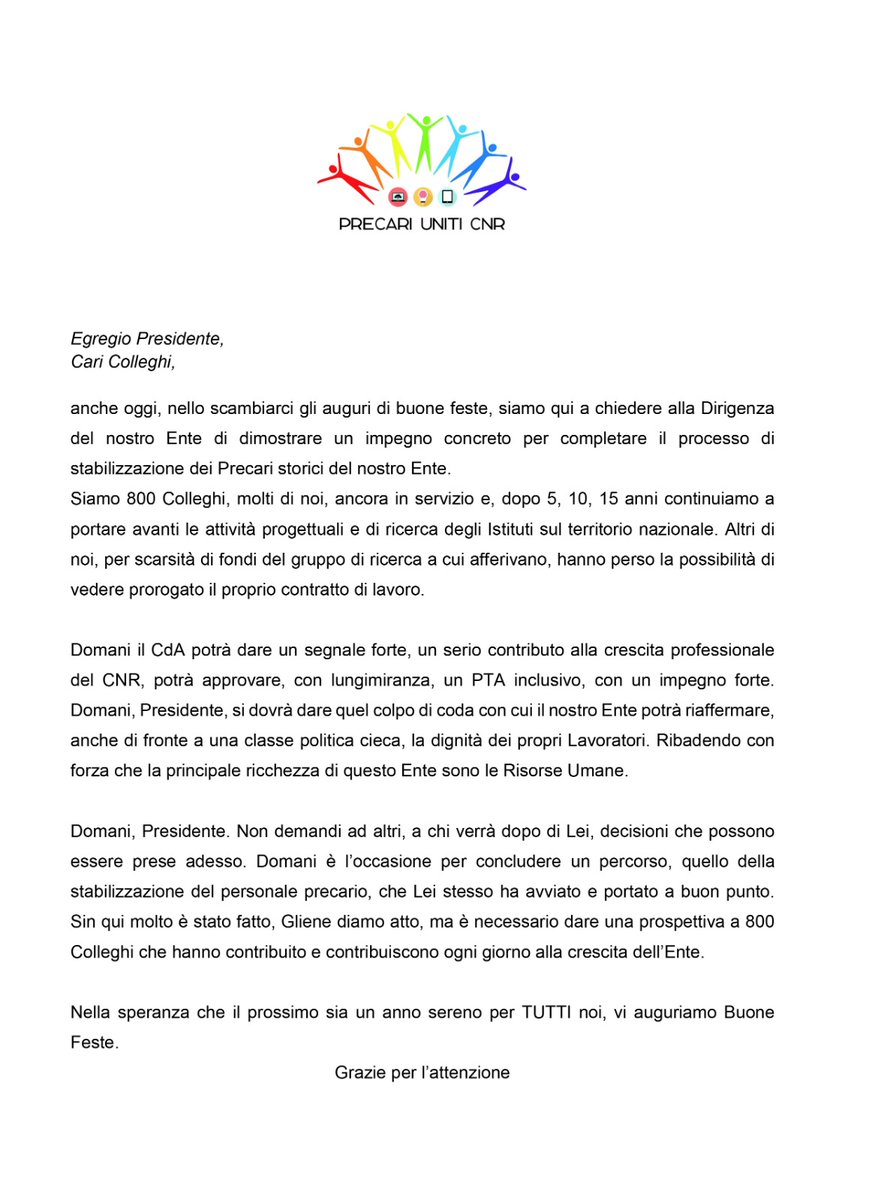 #Natale si avvicina ma troppi #precariEPR non troveranno sotto l'albero il guadagnato posto di #lavoro. Ancora una volta la #stabilizzazione può attendere. Auguriamo comunque #buonefeste a tutti i colleghi nella speranza di un #anno nuovo migliore per dire #bastaprecariatodistato