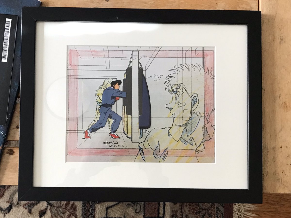 oldboync's tweet photo. Psyched to finally get this framed. Original Hajime no Ippo production cel from ep 1 https://t.co/eFDCqzk6oS