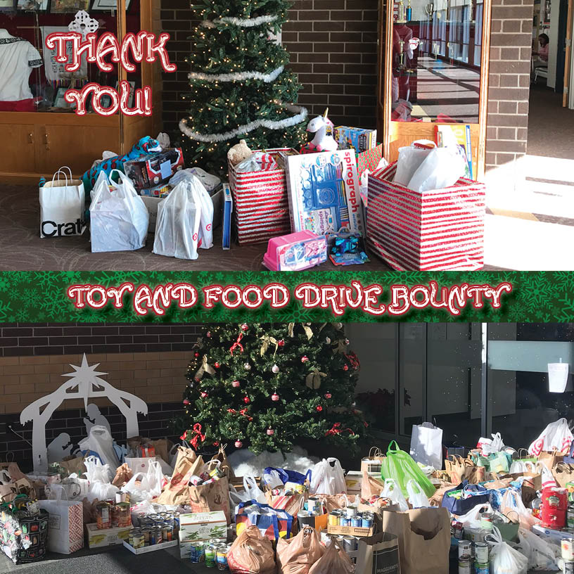 RegisJesuitHS's tweet photo. Thank you, Raiders! Your generosity poured out from under our trees with nearly 150 toys donated for Fr. Woody's and hundreds of food items collected for St. Joseph's Parish. Your support will mean much more cheer for our neighbors this Christmas! #RJGives #RJCares #JSNAdvent https://t.co/FkTDwuoSin