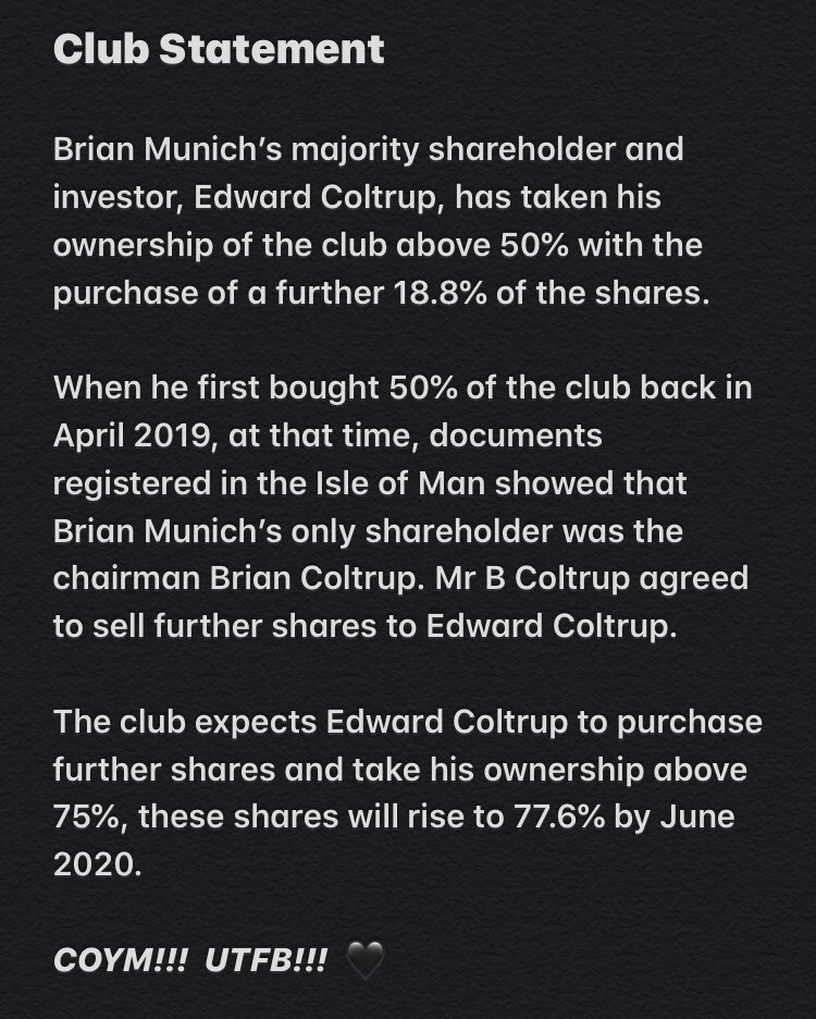 TheBMFCofficial's tweet photo. 💷 | Majority Shareholder Edward Coltrup increases stake in club to 68.8%...

        Read more down below 👇🏻

               #UTFM #BMFC https://t.co/ZD3cJxY1tE