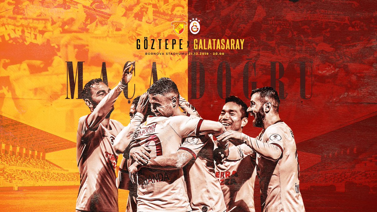 GalatasaraySK's tweet photo. 🏆 Süper Lig Cemil Usta Sezonu
🗓 16. Hafta
🆚 Göztepe
📆 21.12.2019
⏰ 20.00
🏟 Bornova Aziz Kocaoğlu Stadyumu
📲 #GÖZvGS 
🔗 https://t.co/jReGaC8D1C https://t.co/KUCy5etSwK