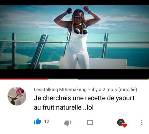 reinedufouet's tweet photo. J'ai trouvé ce commentaire sous le clip de yaourt aux fruits de Liza Monet je vais canner https://t.co/l9OYyKRUey