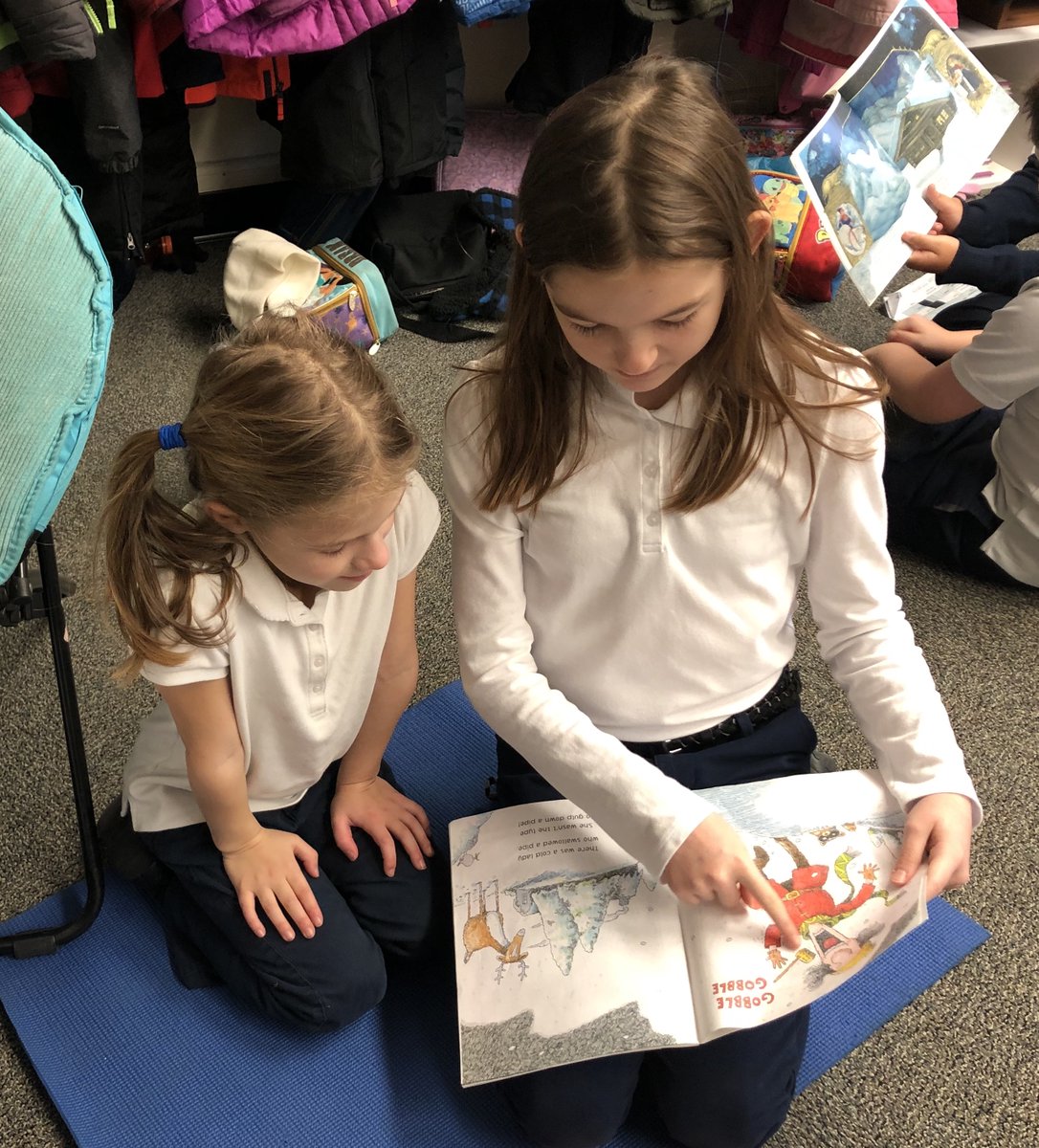 stsebschool's tweet photo. The 5th graders recently read Christmas stories to their 1st grade buddies. What a magical experience for all! https://t.co/x9rCY1XwNT