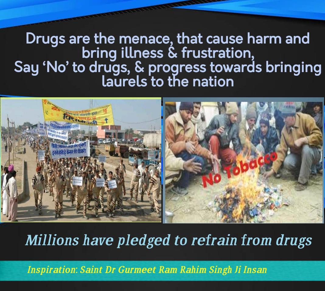 BrarTeona23's tweet photo. That's great!!
Millions have pledged to refrain from drugs!!
Free REHABILITATION camp organises at @derasachasauda for 7-10 days!!
Thanks to @Gurmeetramrahim ji insan!!🙏🙏
#नशा_मुक्त_समाज https://t.co/A41DkctJZa