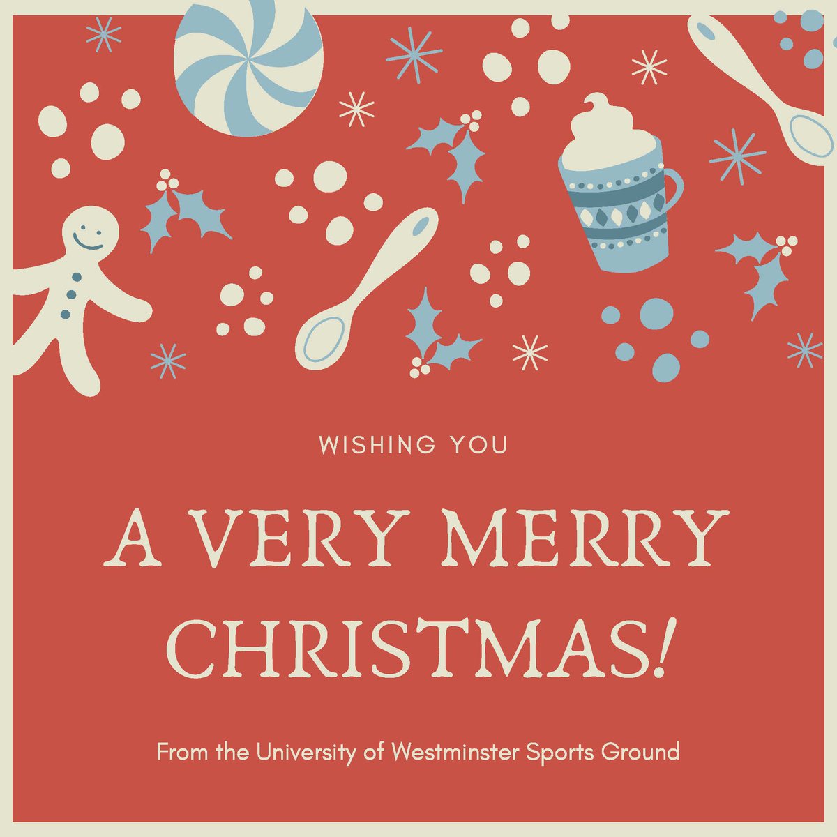 ChiswickSports's tweet photo. Wishing you all a very Merry Christmas and a wonderful New Year. The University will be closed from midday on Tuesday until 2nd Jan. We look forward to seeing you all in 2020. https://t.co/Cxyzd5vIgc