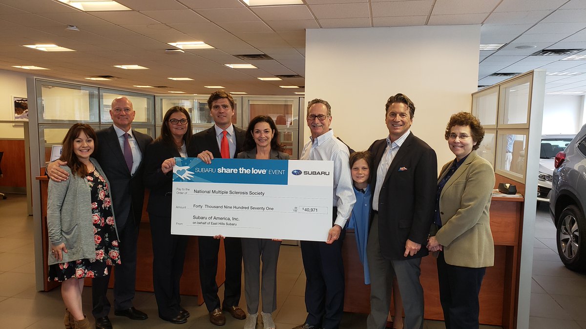 LongIslandMS's tweet photo. The National MS Society is honored to once again be selected as east hills subaru's Hometown Charity for their Share the Love 2019 campaign. Subaru's Share the Love event is going on now through January 2.

Over the past five years, the total donations made by East Hills Suba ... https://t.co/YSTSm232Ci