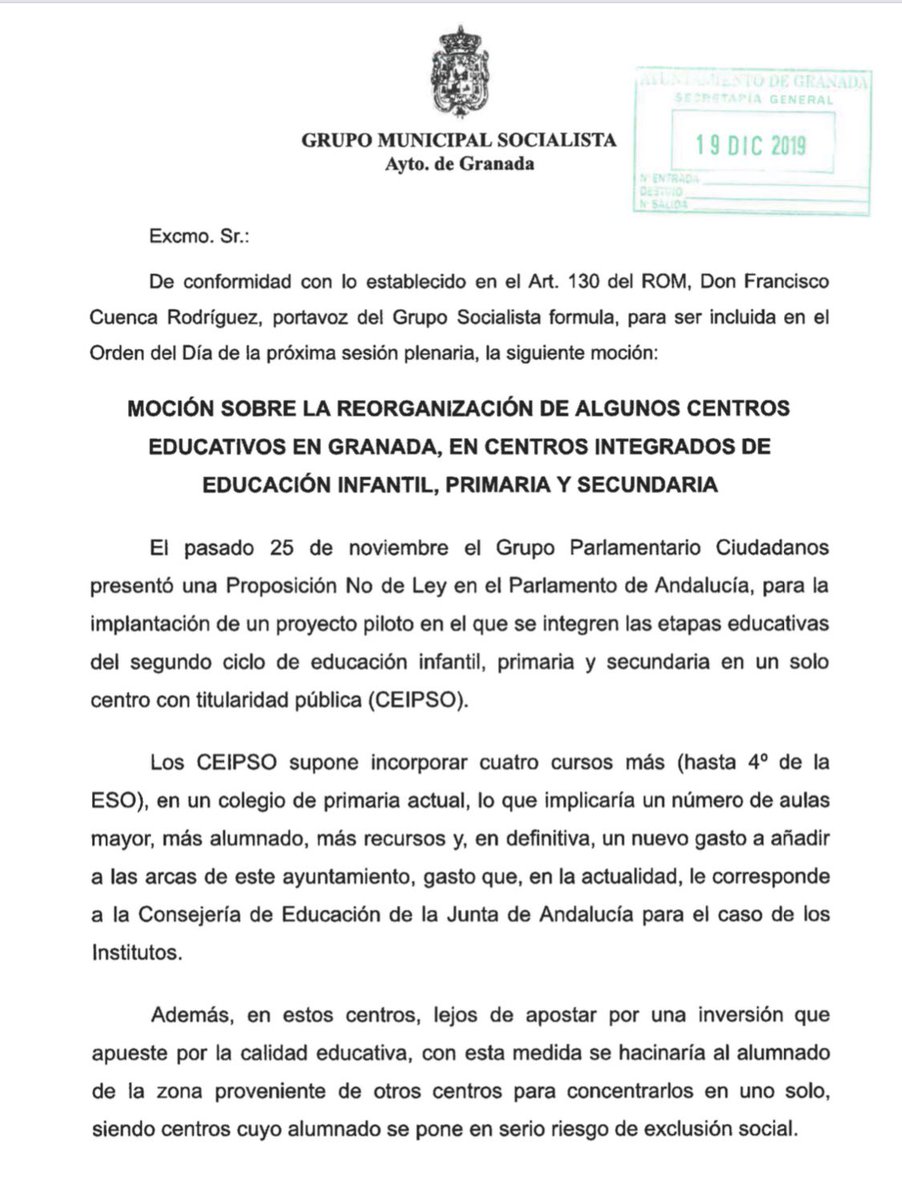 jacobocalvo's tweet photo. CS, PP y VOX han votado en contra de la moción presentada en el Pleno del @aytogr para no seguir dando pasos en falso en relación a los #CEIPSO. Hasta que todas las incertidumbres no se conviertan en certezas, no se deberían tomar decisiones. Han dicho NO. Siguen con su plan https://t.co/wJBh8DYTCv