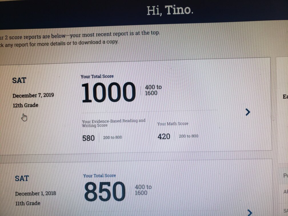DC_TINO21's tweet photo. SAT SCORES CAME IN !! @DrKeva @CoachNCole @CoachKitchie https://t.co/MsXeME6oYH