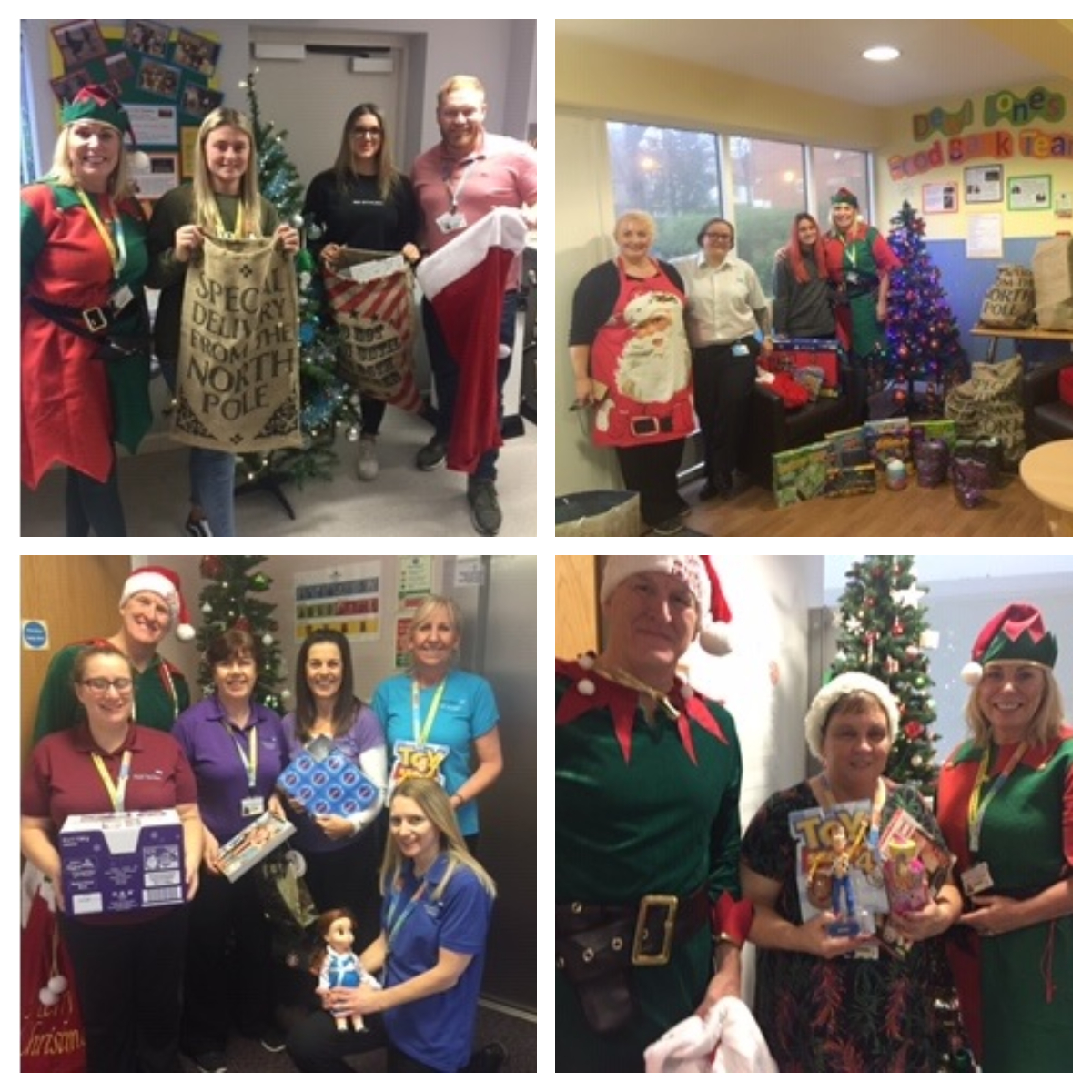 AlderHey's tweet image. Our Community teams are getting into the Christmas spirit 🎄🎅 They even got a visit from some of Santa's little helpers! 😄 #MagicAtAlderHey #AlderHeyFamily #AlderHeyChristmas #community