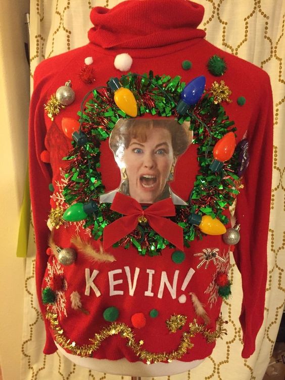 FLCMuscatine's tweet photo. At least for today, your ugly Christmas Sweater is so in because it's Ugly Sweater Day! 😁
Don't have one?  They're so easy to make!  Grab a blank sweater, holiday decor, and glue...and get festive!
Post your beautiful creations here in the comments. https://t.co/ldVa6x3uuN