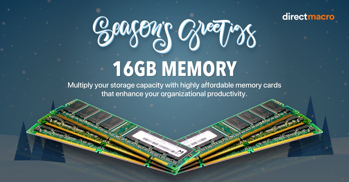 DirectMacro's tweet image. It’s an incredible festive season with jaw-dropping discounts on 16GB memory cards. Order your product now and win a surprise discount! #memory #festiveseason #product #sales #greetings
