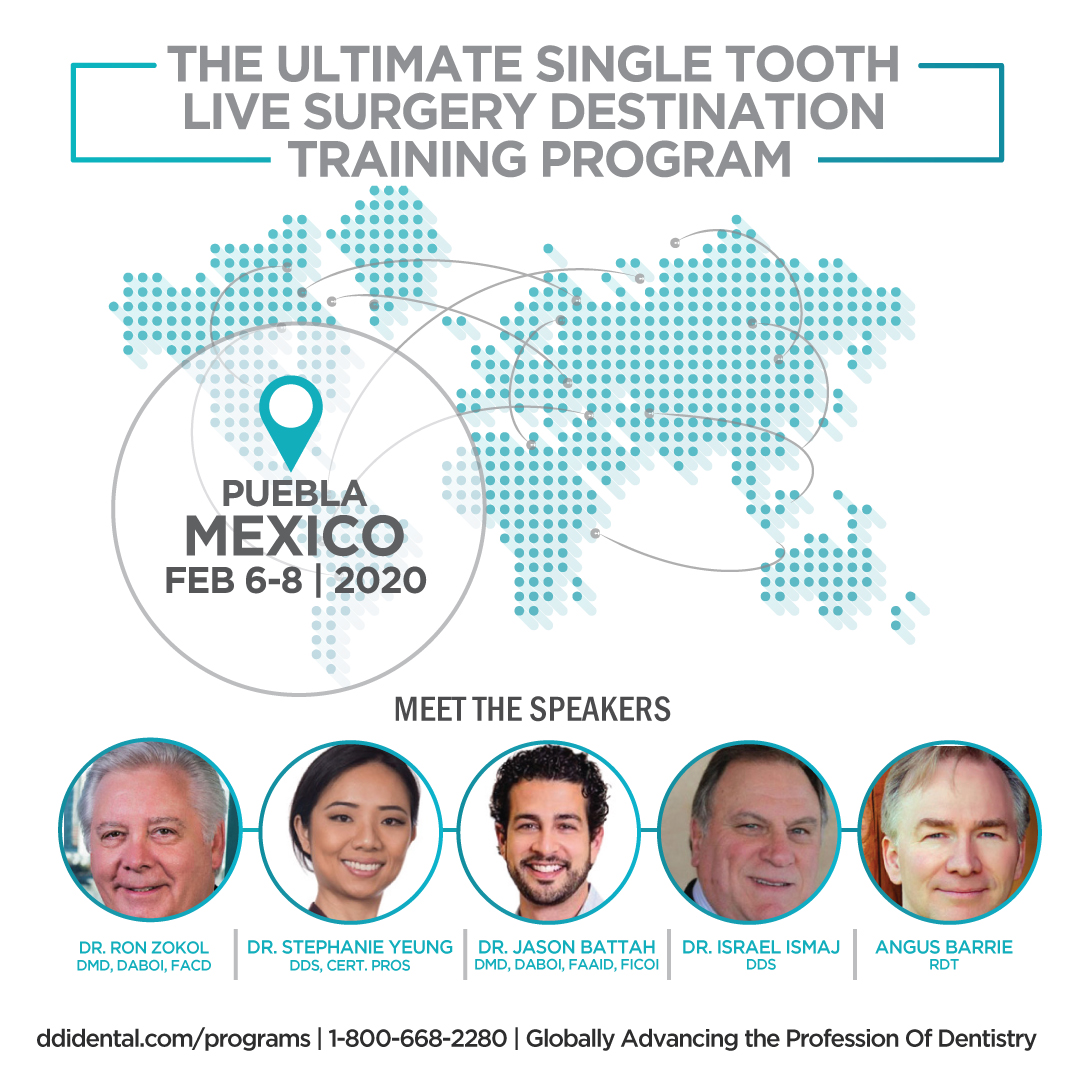 ddidentistry's tweet image. The Ultimate Single Tooth Live Surgery Destination Training Program February 6-8, 2020 in beautiful
Puebla, Mexico
To register click the link below
ddidental.com/programs/8

#implantsurgery #DDIDental #implanttraining #surgery #dentalsurgery #dentaleducation