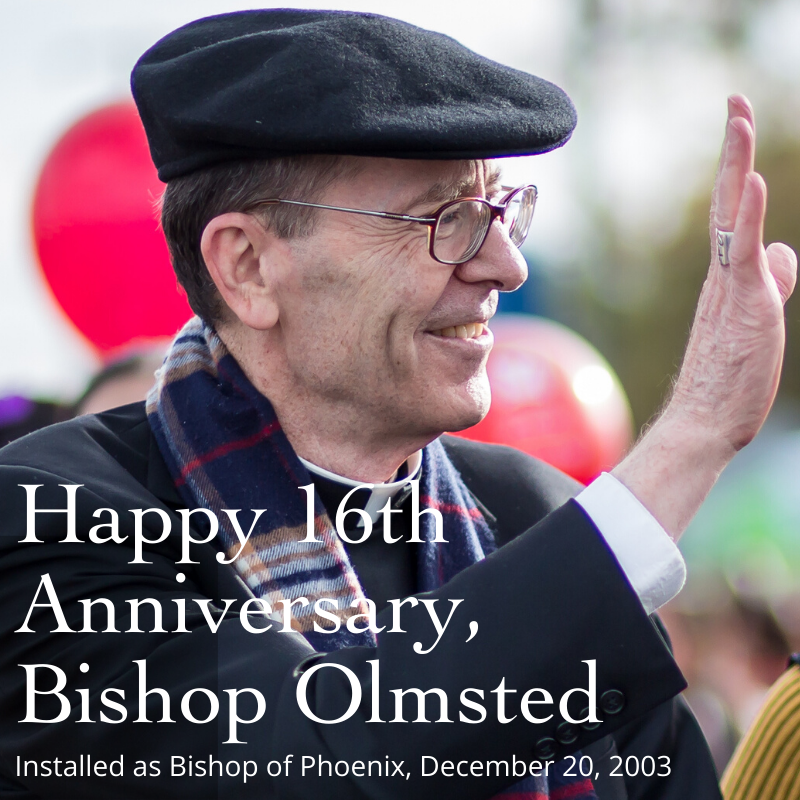 PhoenixDiocese's tweet photo. 16 years ago today our beloved Bishop Olmsted was installed as Bishop of Phoenix. We are so grateful for his love, his compassion and his leadership as he continues as our shepherd. Happy Anniversary Bishop Olmsted! https://t.co/f5qf8p5TYT