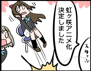 #ラブライブANN 

アニメ化決定でびっくりし過ぎて椅子がふっとぶかおりん 