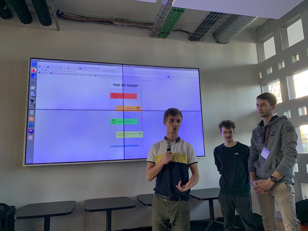 AvousPierre's tweet photo. Premières restitutions du Hackathon avec pleins d’idées des équipes.. 👍💪💪 @WildSchool_Orls @groupekeolis  #mobilité #innovation https://t.co/AARdIz0MjD