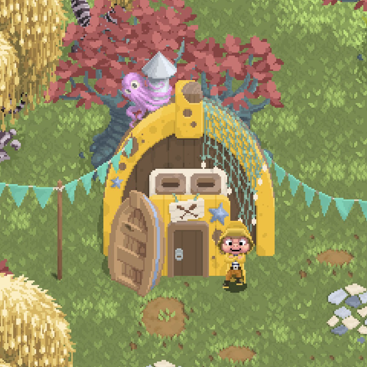 It's time to go fishing! Prepare your boat and your yellow coat!

#screenshotsaturday #pixel #pixelart