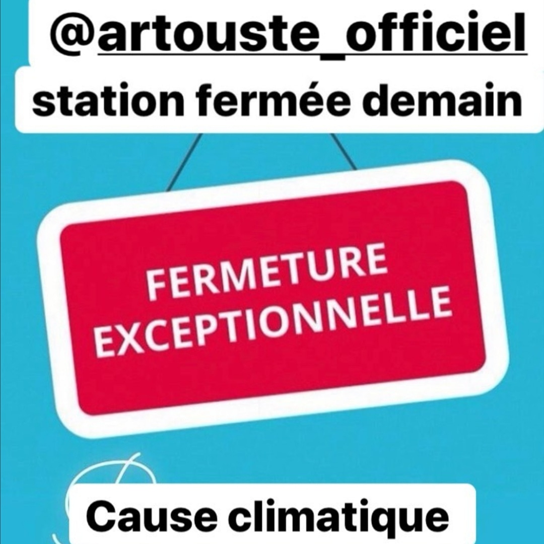 Nous sommes désolés de vous annoncer que la station sera exceptionnellement fermée demain Samedi 21 Décembre pour raisons climatiques 😕