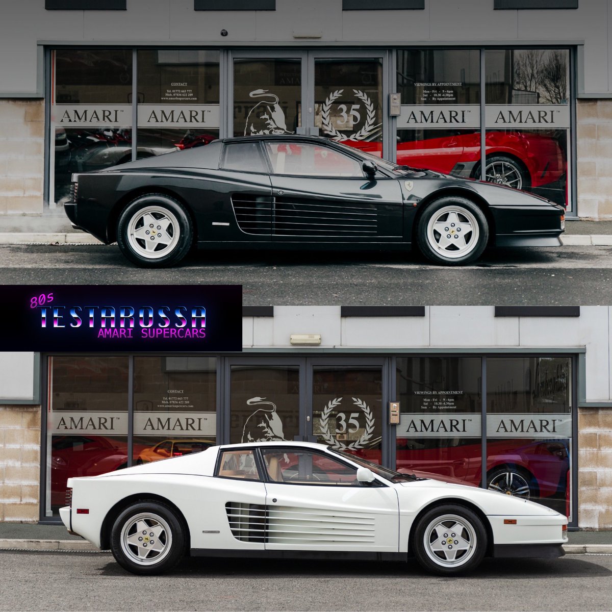 Amarisupercars's tweet photo. BLACK VS WHITE 🏁 Two cars of an iconic 80’s past making a real statement at Amari Supercars this Christmas! #DriveItHomeForChristmas but which, Black or White? 🎄

1989 | Black | 18,572 KM | £89,995
1988 | White | 31,160 Miles | £79,995 https://t.co/nzCND8GiLG