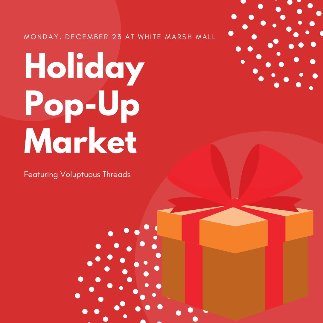 vtcrochet's tweet photo. I'll be at White Marsh Mall on Monday, December 23 from 10:00AM until 10:00PM!

#lastminutegifts #christmas #christmasshopping #christmasgifts #giftsforher #giftsforhim #giftsforteens #urbanvibes #urbanfashion #fashionstatement #fashionista #vtcrochet #voluptuousthreads https://t.co/6rzcYFjbnH