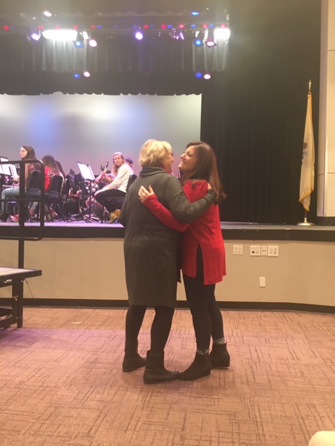 A very happy Holiday Raffle winner!  Congratulations Deana Pezzino, WMHS science teacher!  Thank you to everyone who supported the WMHS Hall of Excellence fundraiser.  #happyholidays2019 @WestMilfordSupt
