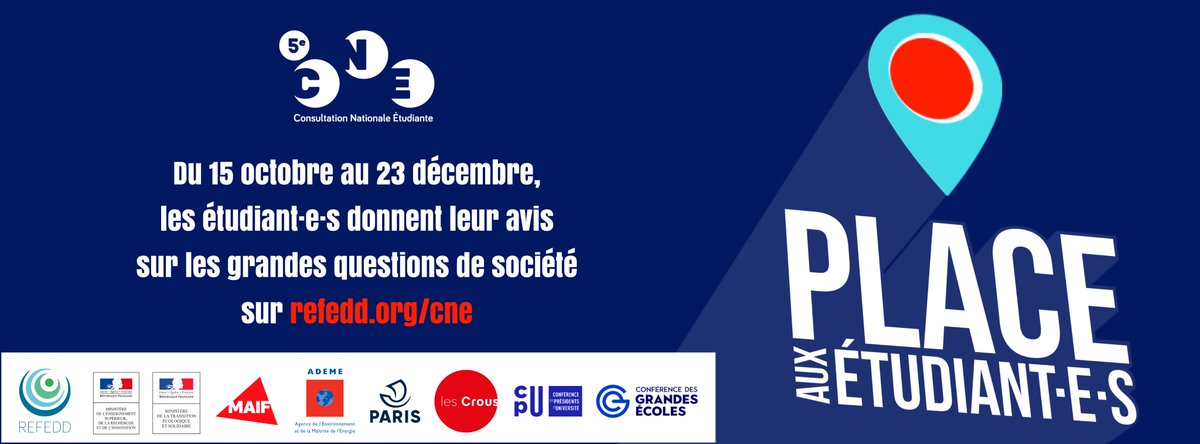 Vous êtes étudiant.e et souhaitez faire entendre votre voix, notamment sur le sujet de l'environnement (restauration, mesures sur les campus) ? Vous avez encore 3 jours pour participer à la consultation étudiante du <a href="/refedd/">Refed</a> ! ➡ frama.link/cne2019 #RSE #développementdurable