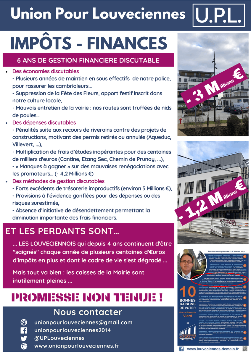 UPLouveciennes's tweet photo. Les promesses non tenues du maire de #Louveciennes et de son équipe sur les impôts et les finances.

Leçon N°3 : LES CONTRIBUABLES LOUVECIENNOIS POINT NE PLUMERAS ! 

#Impôts #finances #promessenontenue #Municipales2020 https://t.co/Px8DwDyHb1