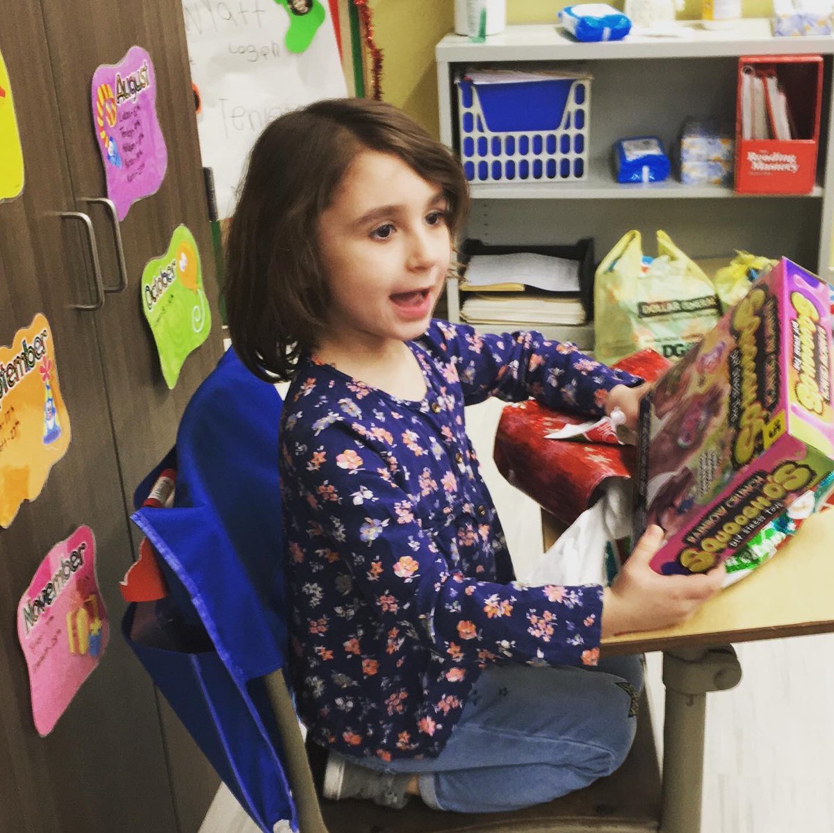 srfcsd's tweet photo. #Christmas time is so special and so are our kindergarteners! They exchanged gifts and had a special visitor come to deliver gifts of hats and mittens! #srfcsd #srfsaints #mrsluceyismagic https://t.co/sYHakgehnz