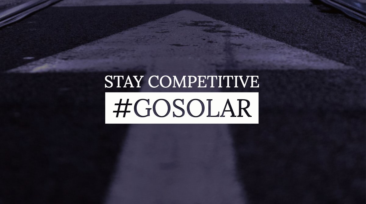 s4aofficial's tweet photo. Why #GoSolar? Stay competitive
Companies quickly are realizing the social and economic benefits of adopting solar power. Many companies are going green and saving money with solar power as a way to keep up. #solar4america #solarpanels #greenenergy https://t.co/IzgpgZI6qi