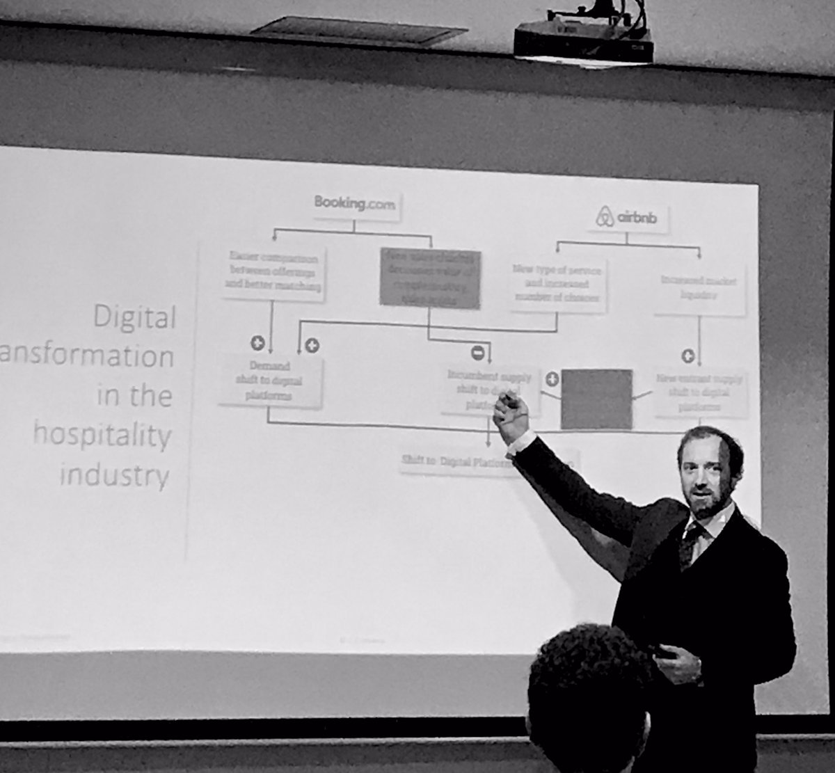 dapesce's tweet photo. Amazing speech on #DigitalTransformation in the hospitality industry by @CarmeloCennamo at @JournalPIM paper development workshop https://t.co/QjuT2lbG84