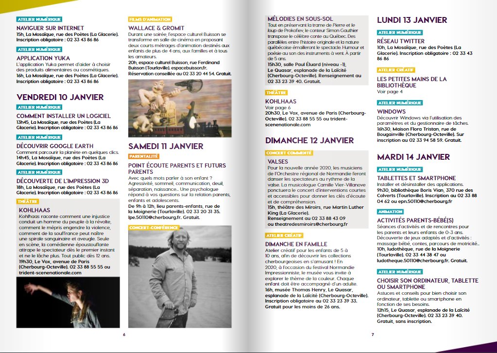 VilleCherbourg's tweet photo. 📌 Composez votre programme de sorties du mois à #CherbourgEnCotentin avec l'agenda #LeMois ➡️ https://t.co/5vNVkr6q0k
Version papier disponible en mairies, commerces et à l'office de @Cherbourgot https://t.co/yccYcfW7KF