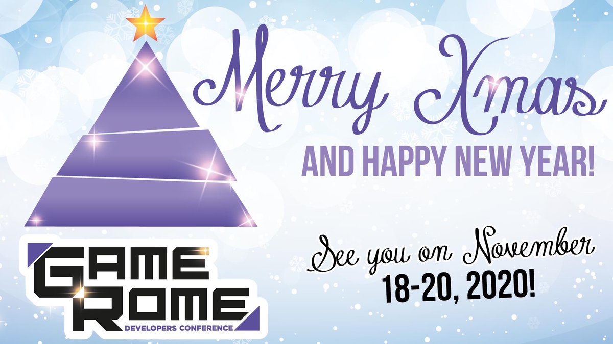🎄Merry Xmas and Happy Holidays from Gamerome Team! 
Gamerome 2019 was great, but we are already working to make next Year’s edition bigger and better! See you on 18-20 November 2020! 🎅🏼
#Gamerome2019 #developersconference
 #roma #gameindustry #natale #christmas