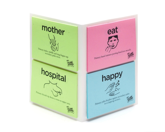 SignatureDeaf's tweet photo. Signature British Sign Language FlashSticks® are now available to buy from the Signature Shop.
Each BSL pack contains 100 unique words to learn, each one printed on its own unique Post-it® Note.
Buy them here: https://t.co/OAonmtTLYY #BSLFlashsticks #Flashsticks https://t.co/c1ZPoDaQh4