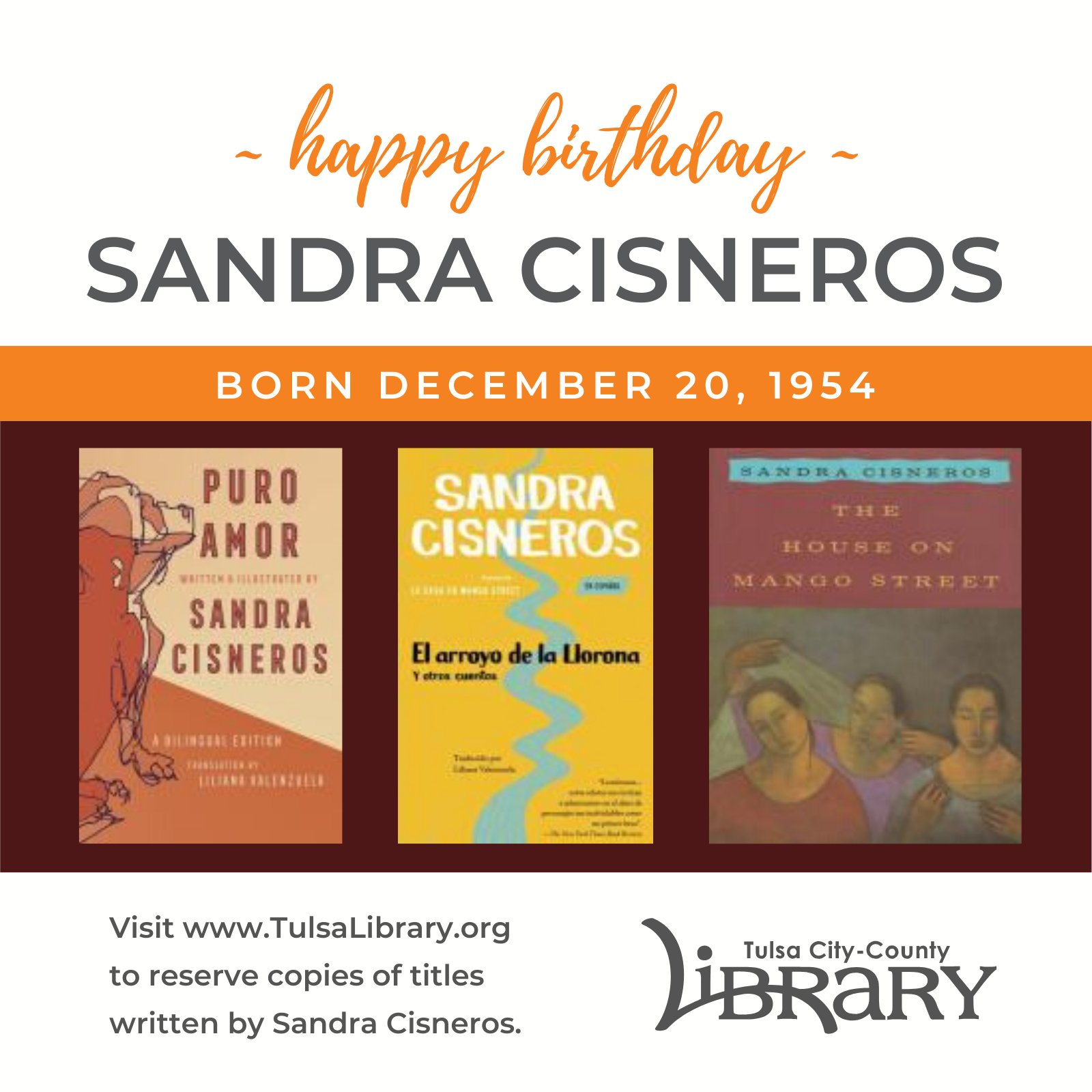 Happy birthday Sandra Cisneros! 