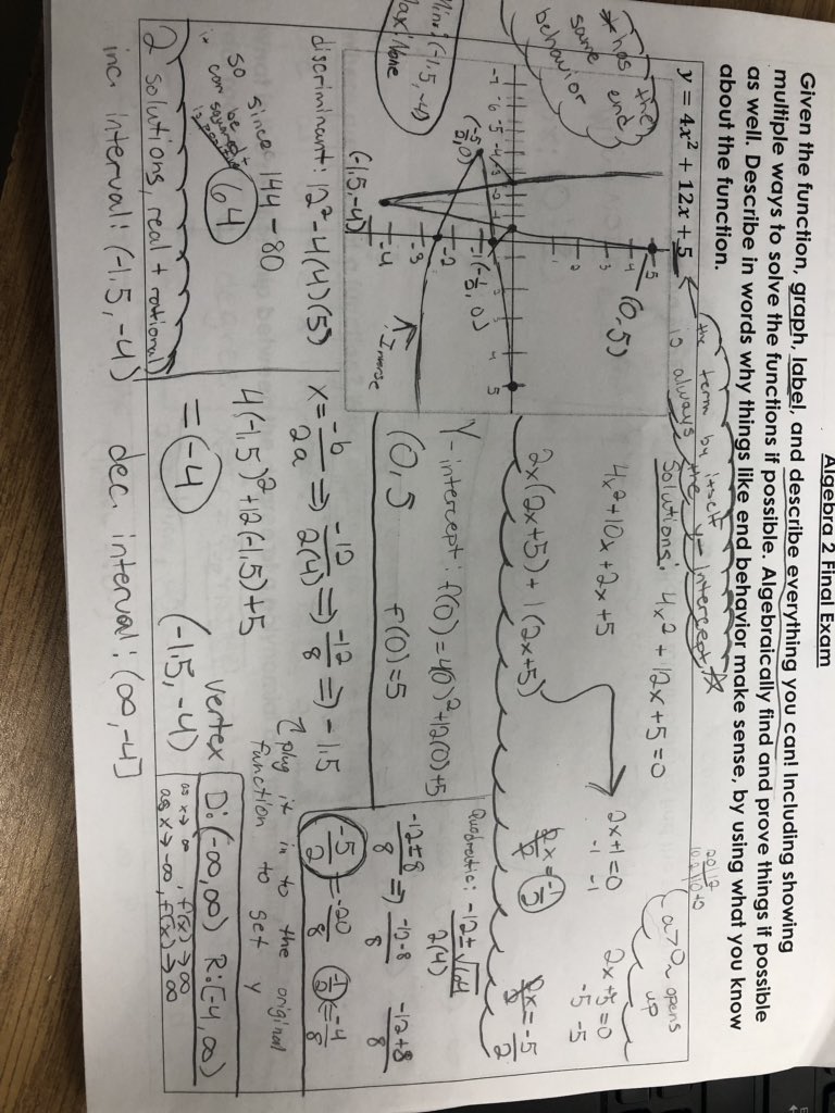 hemclean626's tweet photo. LOOK at that beautiful Algebra 2. I only gave them the function and asked students to show off what they knew. So so proud! #algebra2 #workinghard #proudmathteacher https://t.co/o7b7WYUh6v