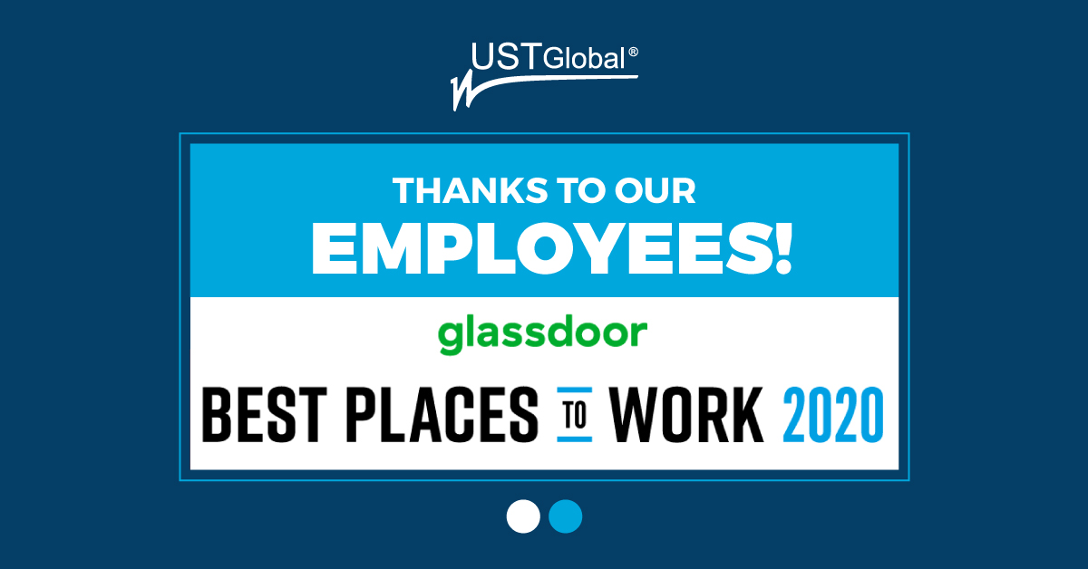 USTglobal's tweet image. Thanks to our Employees! We’re honored to be named a Glassdoor Best Place to Work!
#glassdoorbptw #Bestplacetowork #ExperienceSignificance #lifeatUST