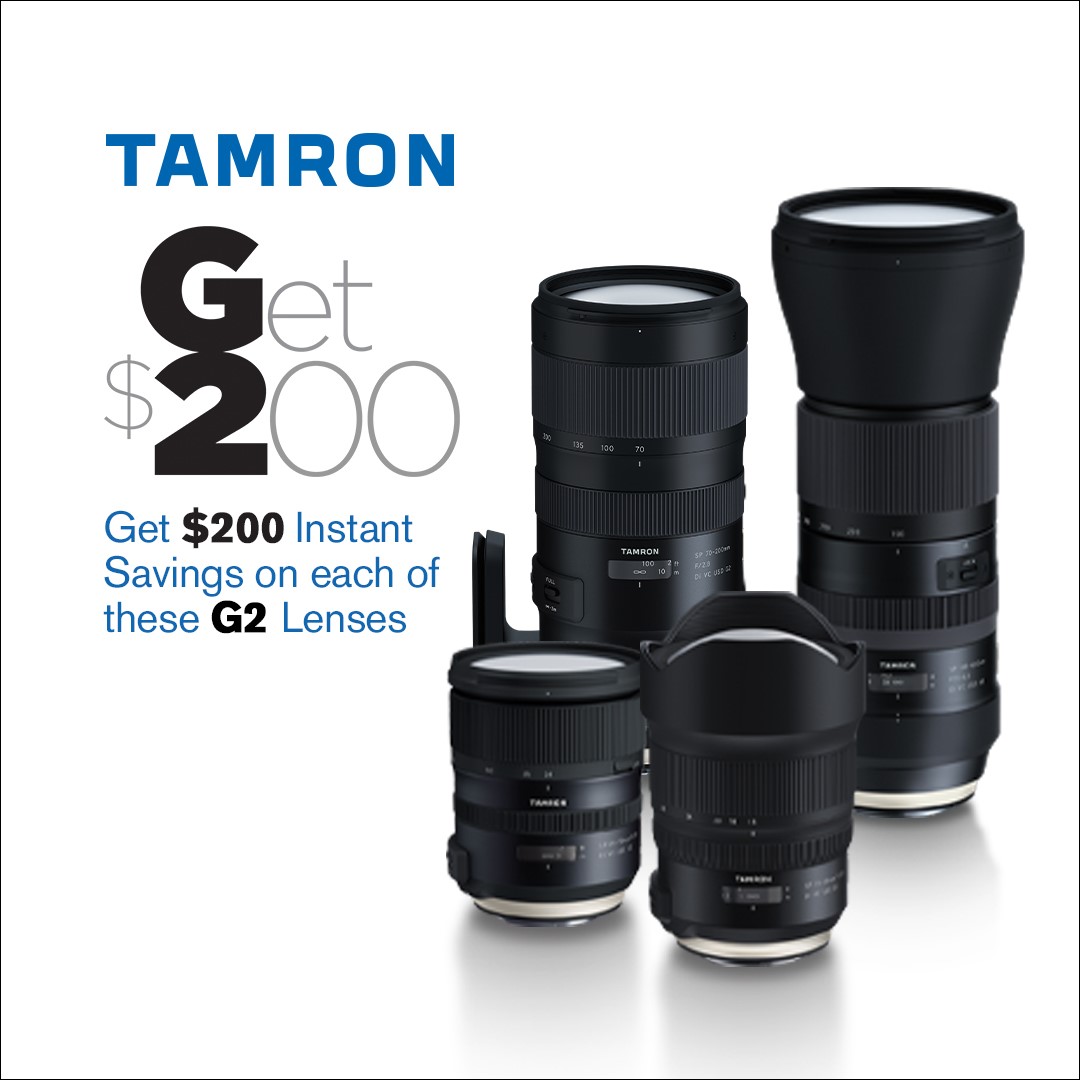 DurysCamera's tweet photo. The Tamron G2 Flash is running through tomorrow! All four G2 lenses are $200 off!!! https://t.co/wk9MZivgEE