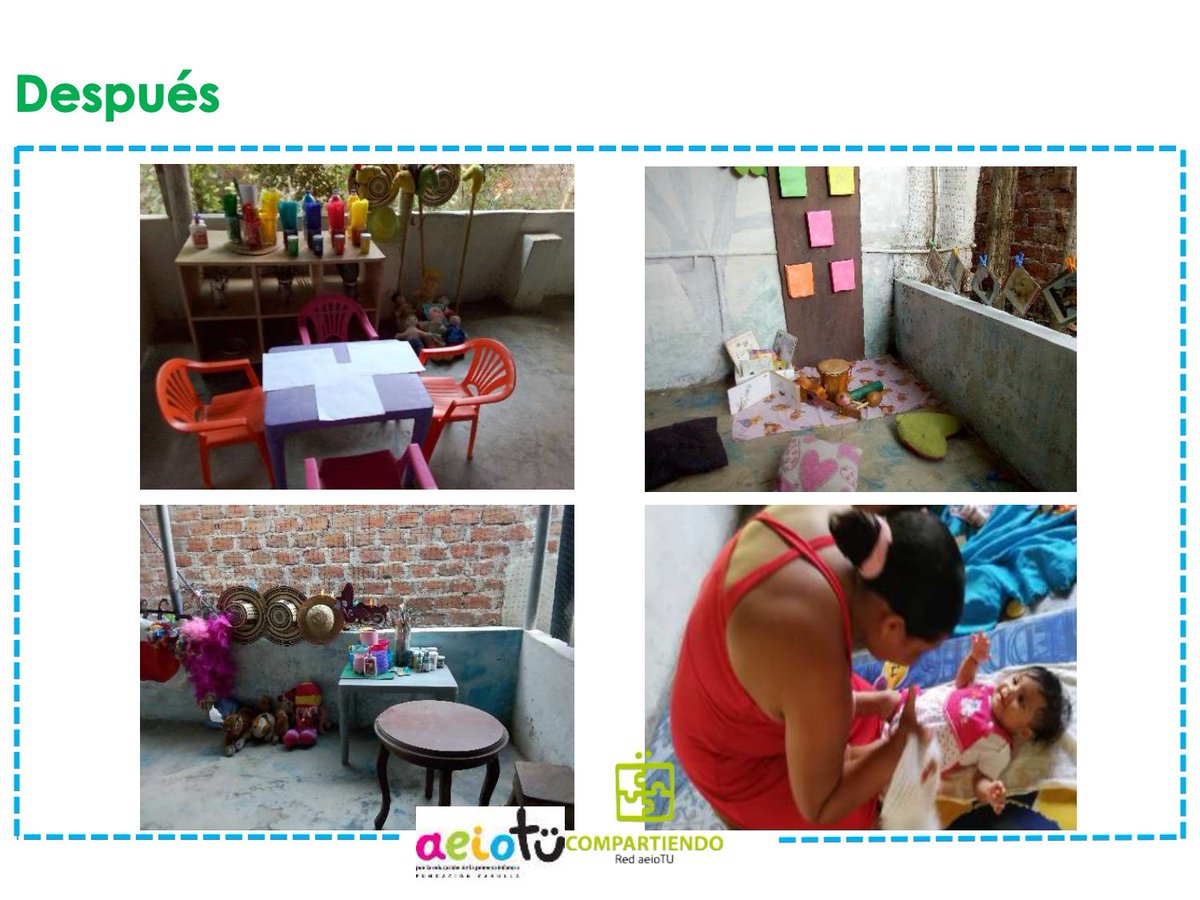 EnergiaVital6's tweet photo. #BuenasPrácticas | Nuestras unidades de servicios #MentesPilosas e #InfanciaConFuturo se convirtieron en Referente de Buenas Prácticas en la transformación de espacios gracias al apoyo que nos brindó @aeioTU.
#RedCompartiendo
#EnergiaVitalEsPrimeraInfancia
#Reto2019 https://t.co/ySTf5HswDN